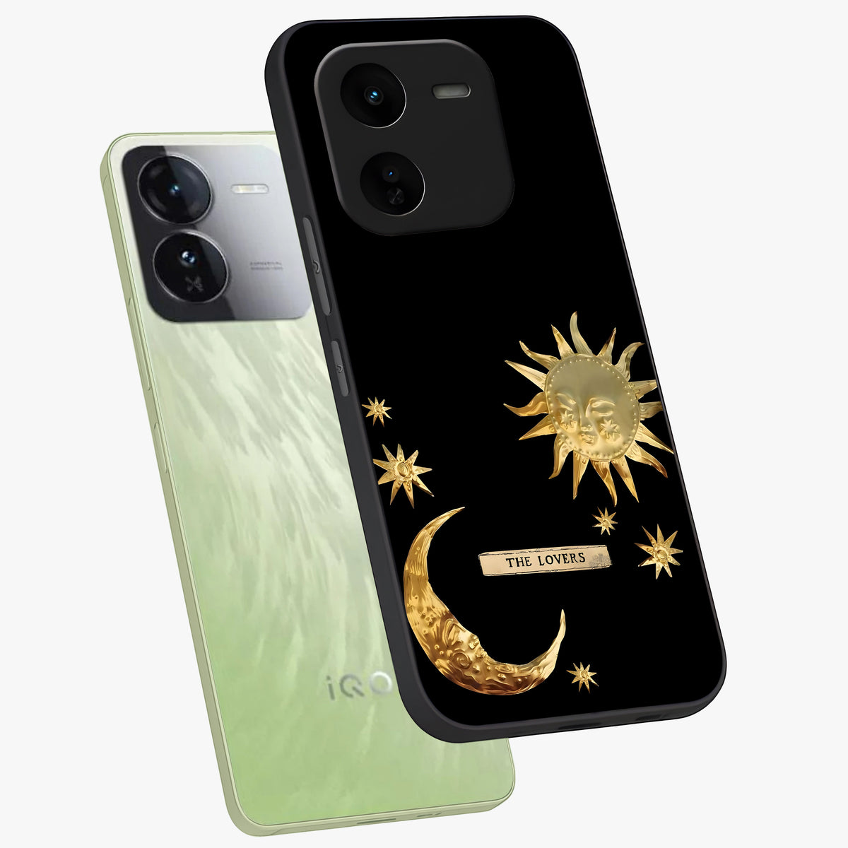 Gold Sun Blush Glass Case displayed in angled mockup highlighting radiant sun design with warm golden aesthetic.