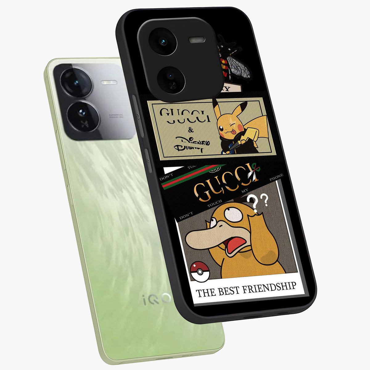 Gucci Play Mashup Glass Case displayed in angled mockup highlighting stylish fashion mashup design with bold aesthetic.