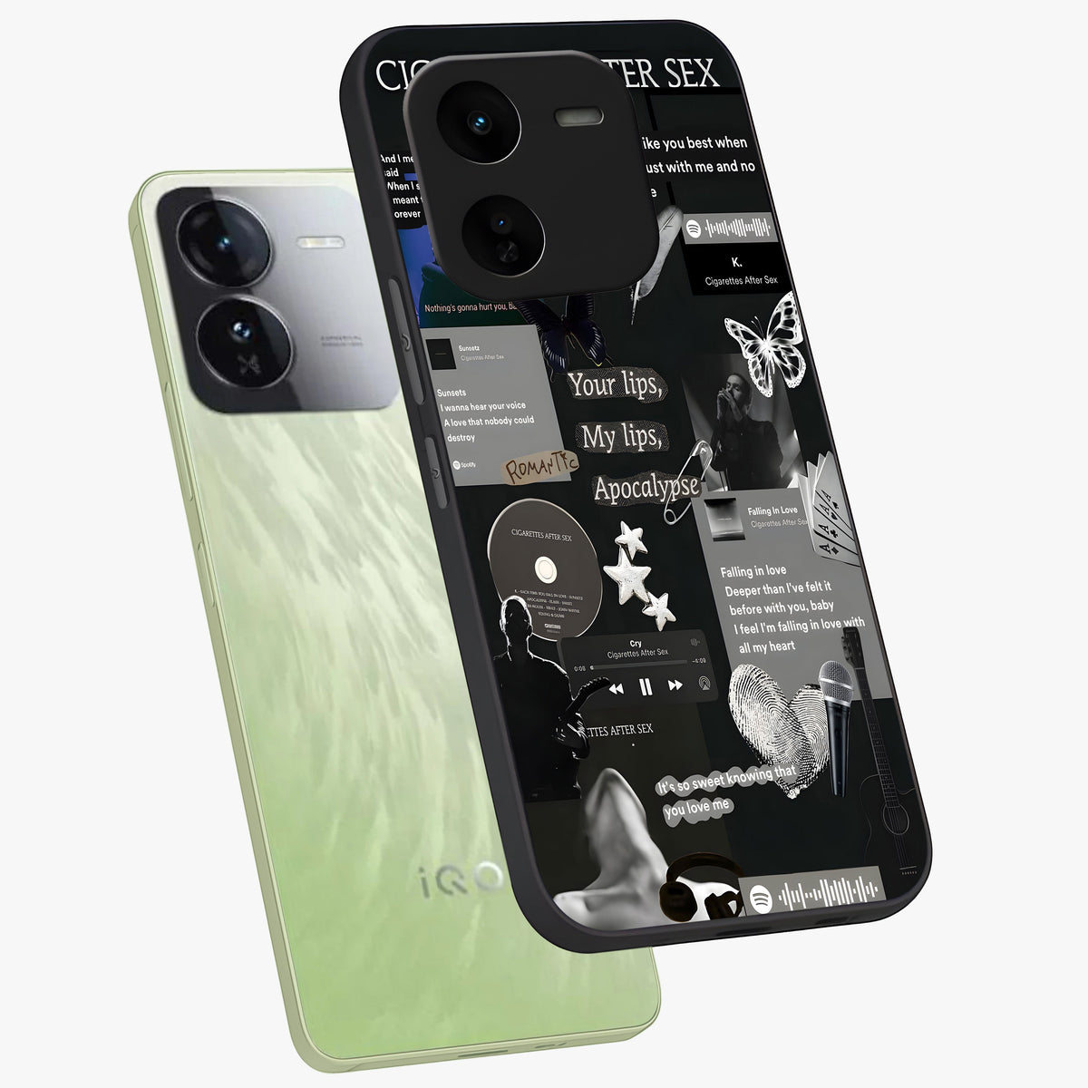 Midnight Love Echo Glass Case displayed in angled mockup highlighting elegant love inspired design with deep aesthetic style.