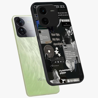 Midnight Love Echo Glass Case displayed in angled mockup highlighting elegant love inspired design with deep aesthetic style.