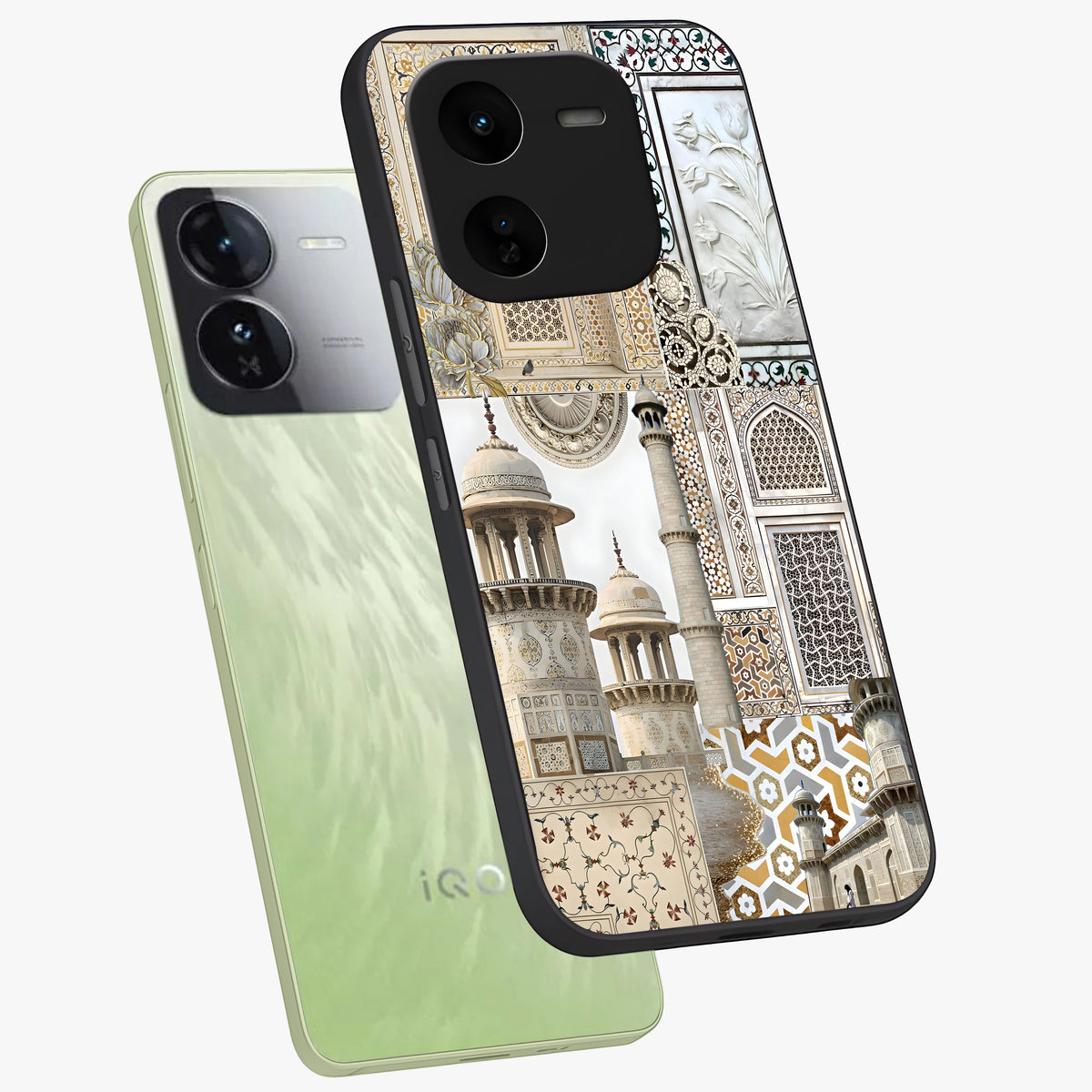 Mughal Marble Legacy Glass Case displayed in angled mockup highlighting elegant heritage marble artwork with royal aesthetic.