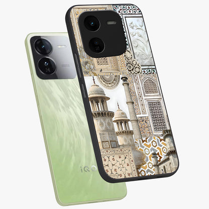 Mughal Marble Legacy Glass Case displayed in angled mockup highlighting elegant heritage marble artwork with royal aesthetic.