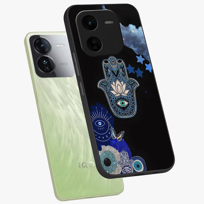 Mystic Hand Aura Glass Case displayed in angled mockup highlighting magical aura design with spiritual aesthetic style.
