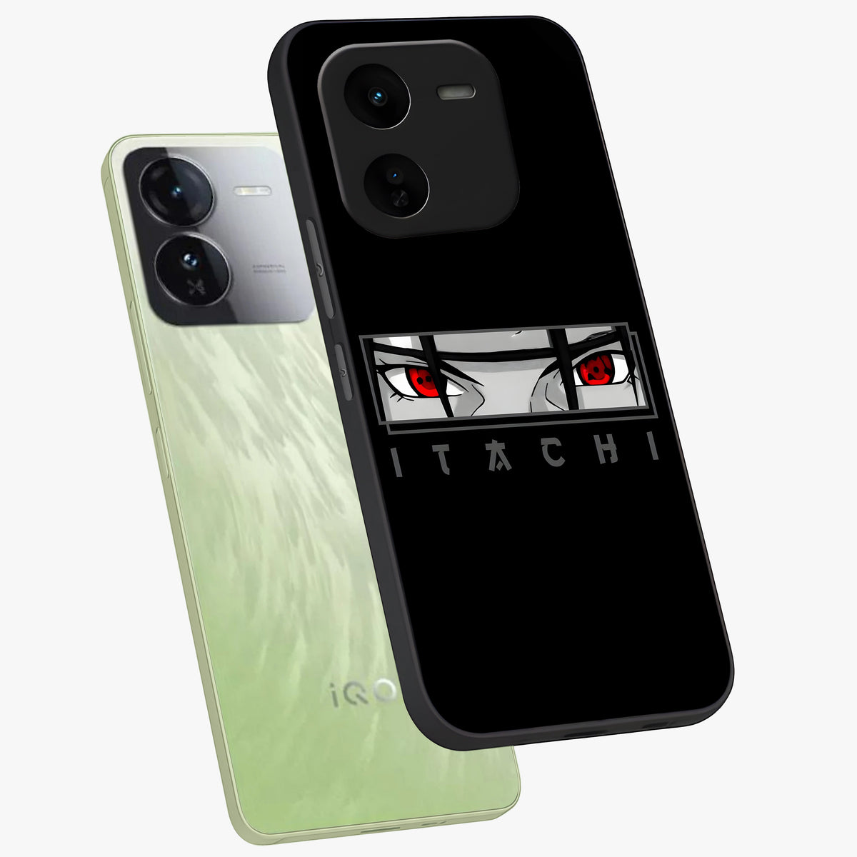 Scarlet Gaze Dominance Glass Case displayed in angled mockup highlighting intense visual design with bold scarlet aesthetic.