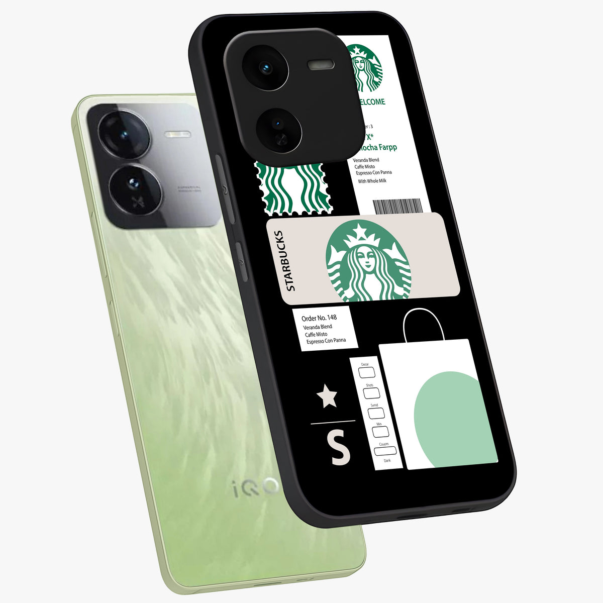 Starbucks Mocha Glass Case displayed in angled mockup highlighting stylish mocha themed design with cozy café aesthetic.