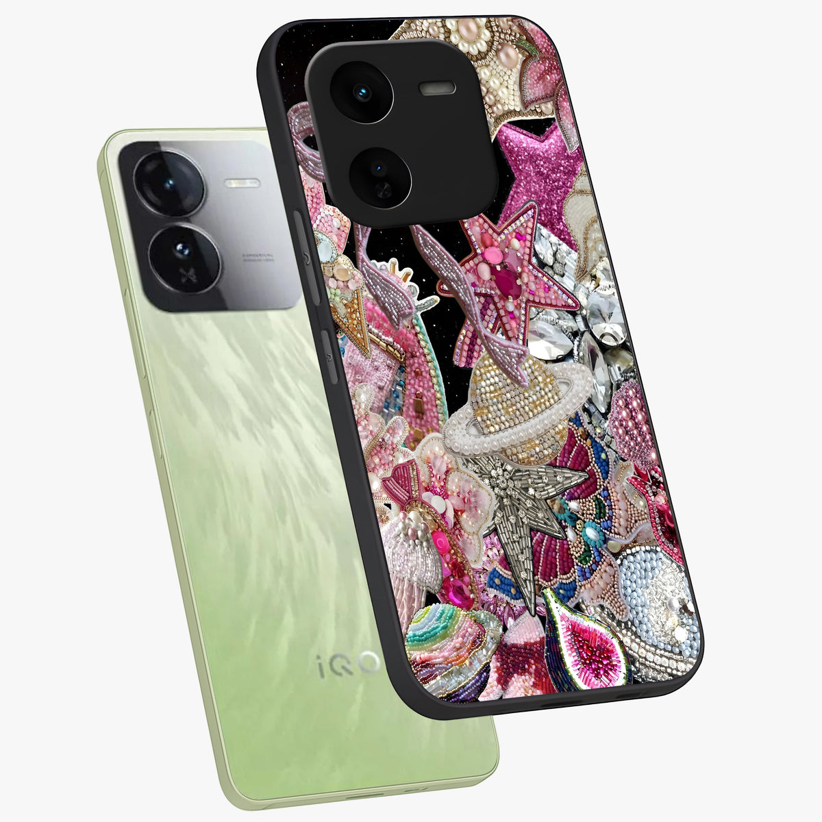 Starlit Jewel Dream Glass Case displayed in angled mockup highlighting glowing celestial jewel design with dreamy aesthetic.