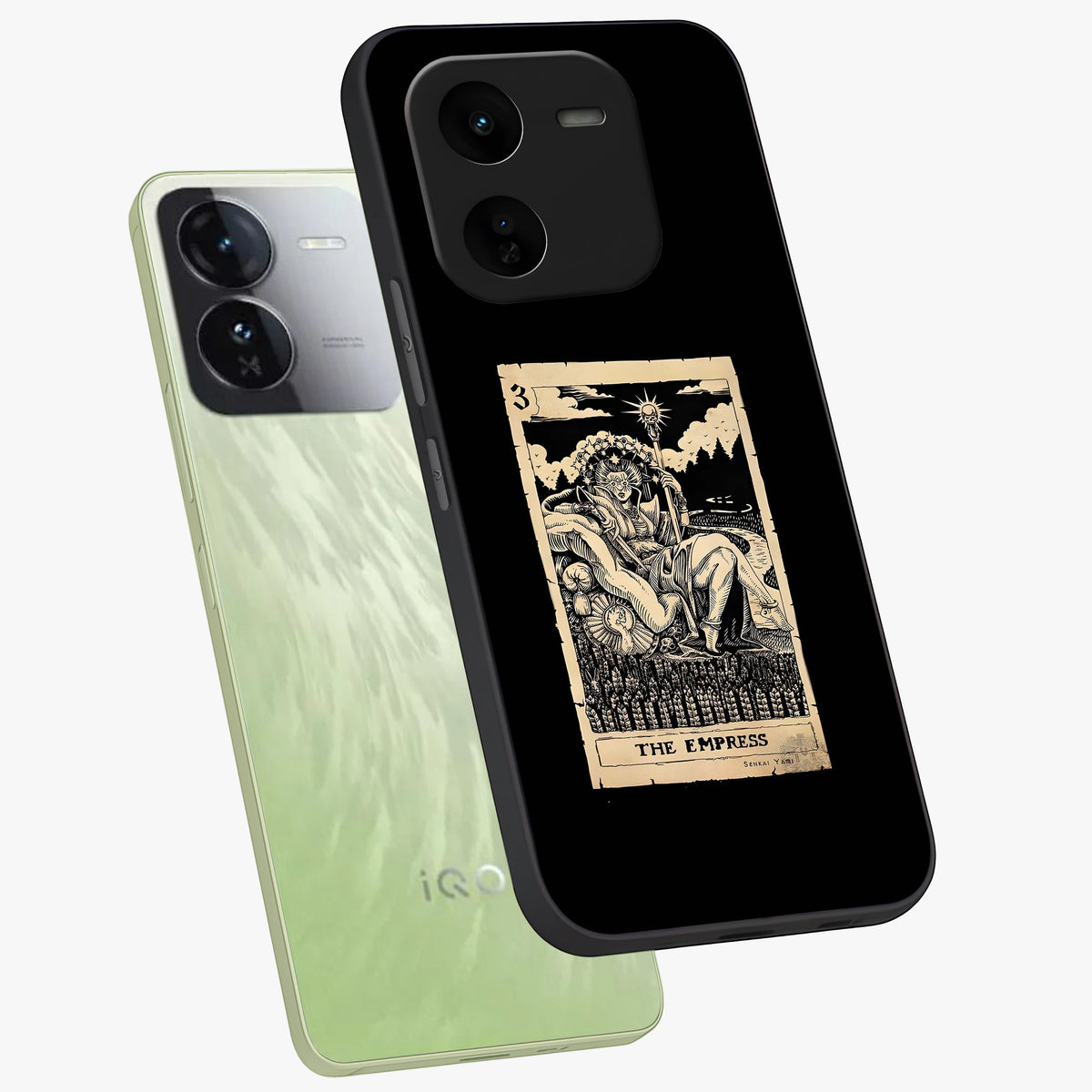 The Empress Glass Case displayed in angled mockup highlighting elegant royal design with majestic aesthetic style.