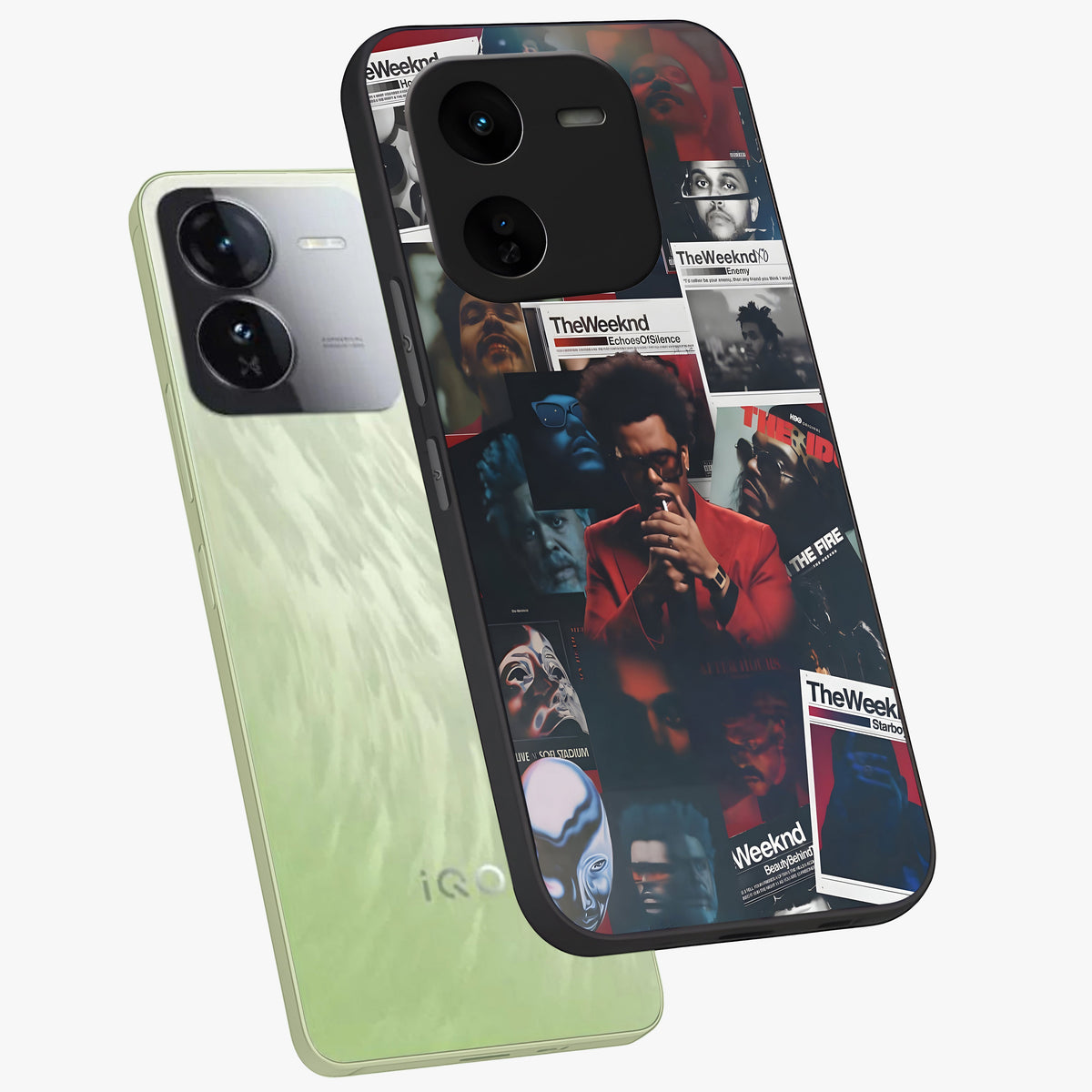 The Weeknd Glass Case displayed in angled mockup highlighting stylish pop culture inspired design with modern aesthetic.