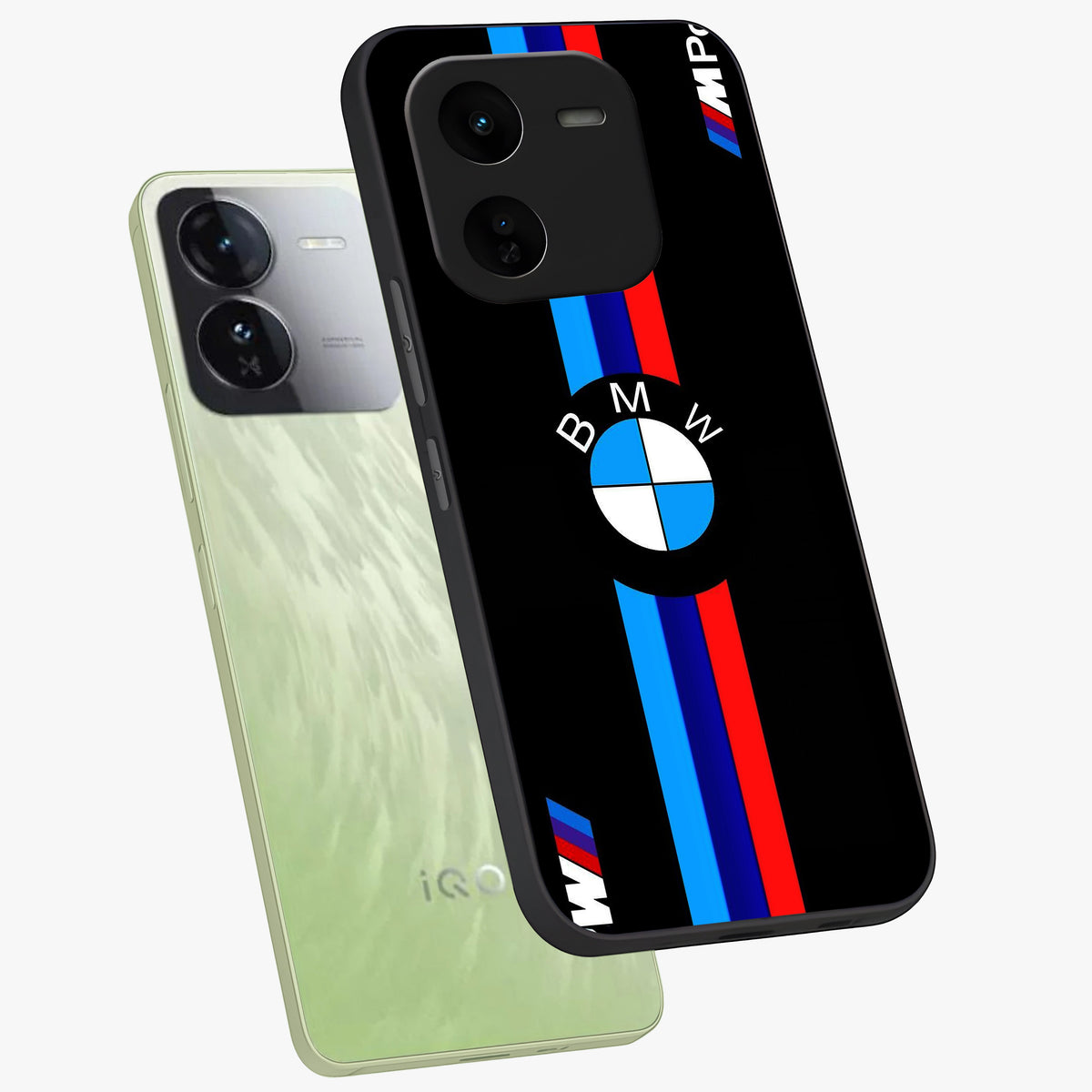 Turbo BMW Beast Glass Case displayed in angled mockup highlighting sleek racing car design with bold automotive aesthetic.