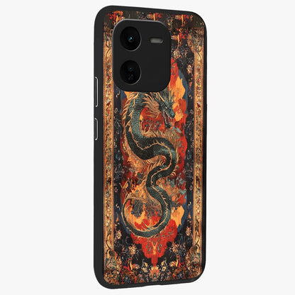 Inferno Dragon Soul Glass Case upright view showcasing intense dragon artwork with fantasy fire theme.