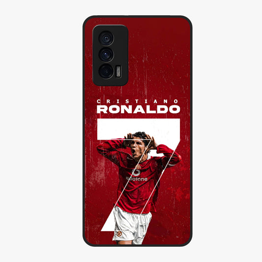 Goal Celebration Legacy Glass Case showing flat back view with football celebration inspired artwork and glossy glass finish.