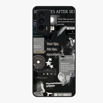 Midnight Love Echo Glass Case showing flat back view with romantic midnight themed artwork and glossy glass finish.
