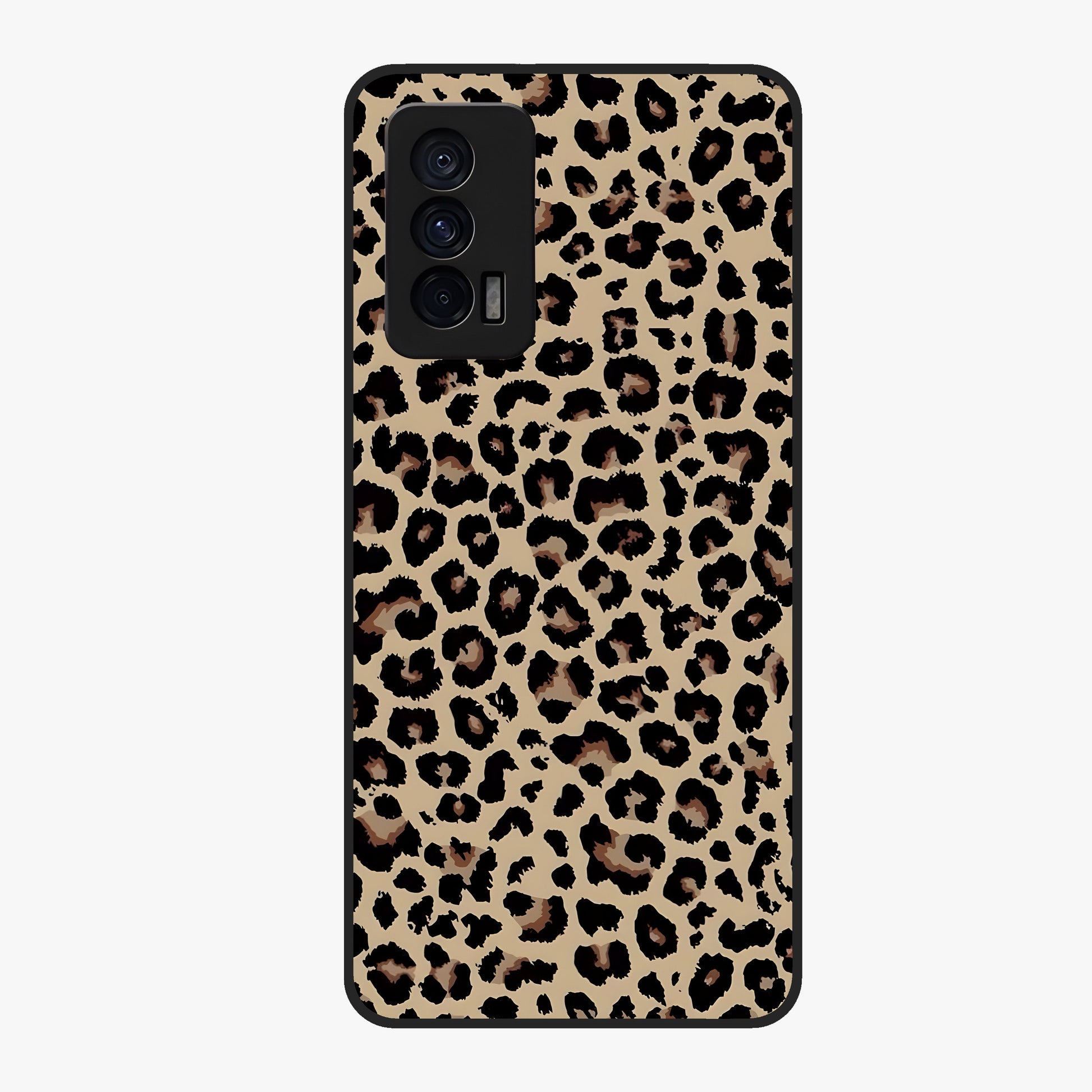 Savage Chic Pattern Glass Case showing flat back view with stylish patterned artwork and glossy glass finish.