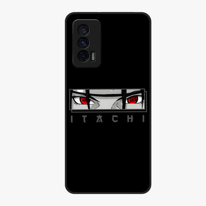Scarlet Gaze Dominance Glass Case showing flat back view with striking red themed artwork and glossy glass finish.