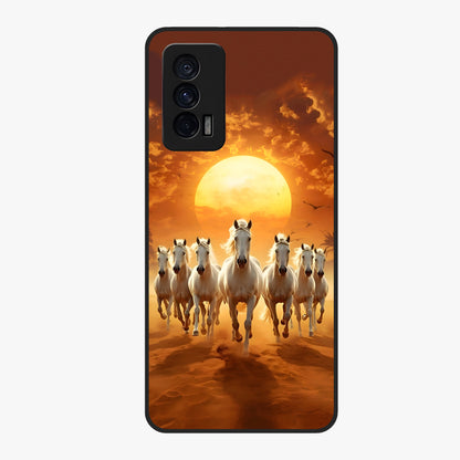 Wild Sunset Majesty Glass Case showing flat back view with majestic sunset landscape artwork and glossy glass finish.