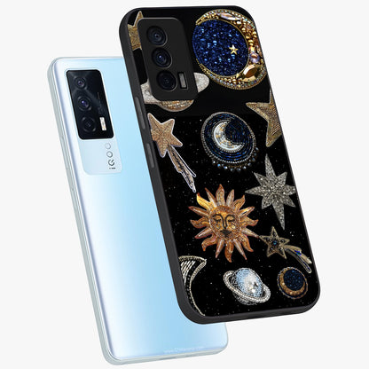 Celestial Gem Constellations Glass Case displayed in angled mockup highlighting gemstone inspired constellation design.