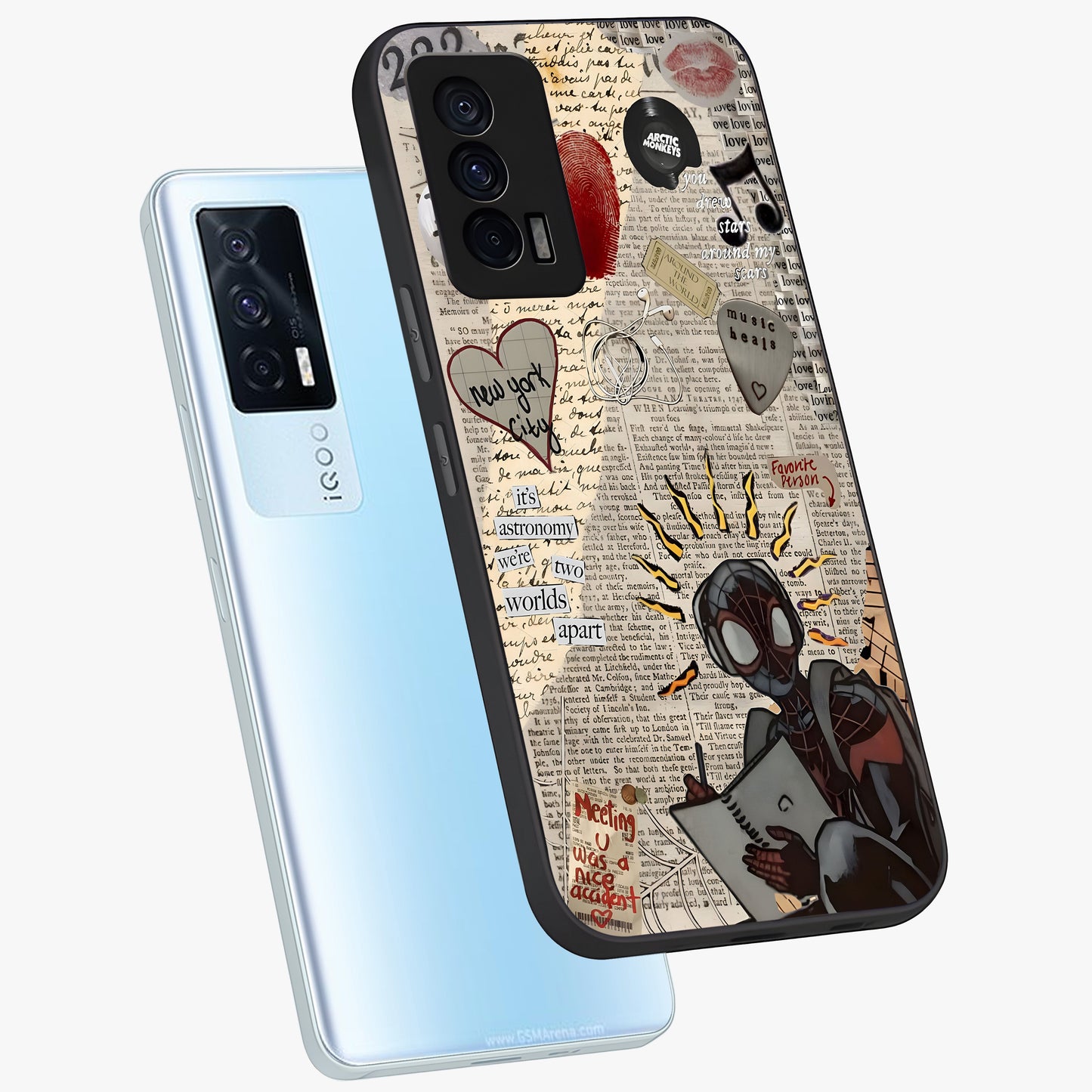 City Dream Sketch Glass Case displayed in angled mockup highlighting minimal city illustration with aesthetic sketch style.