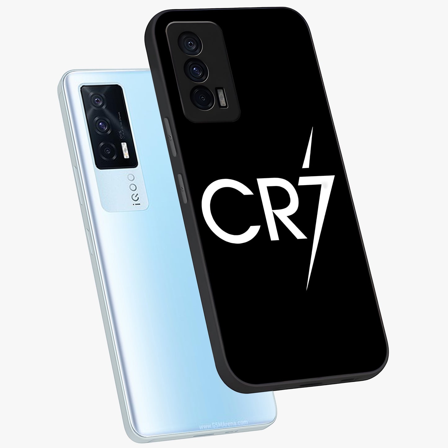 Cr7 Elite Strike Glass Case displayed in angled mockup highlighting powerful sports graphic with bold athletic theme.