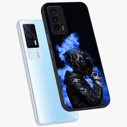 Cyber Sentinel Protocol Glass Case displayed in angled mockup highlighting digital cyber design with sci-fi aesthetic style.