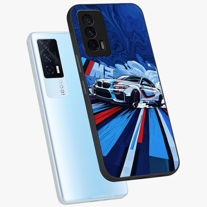 Drift Power Rush Glass Case displayed in angled mockup highlighting powerful drift car design with sporty aesthetic style.