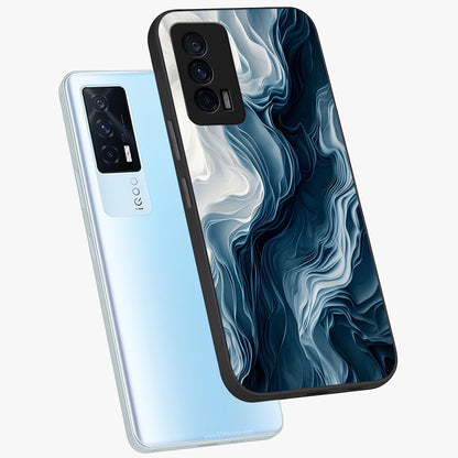 Ethereal Paper Marble Glass Case displayed in angled mockup highlighting elegant marble pattern with modern aesthetic style.