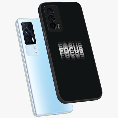 Focus Mode On Glass Case displayed in angled mockup highlighting clean minimal text artwork with modern aesthetic style.