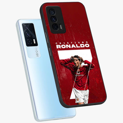 Goal Celebration Legacy Glass Case displayed in angled mockup highlighting energetic sports celebration design with bold athletic theme.