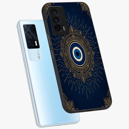 Golden Celestial Charm Glass Case displayed in angled mockup highlighting sparkling cosmic charm design with celestial aesthetic.