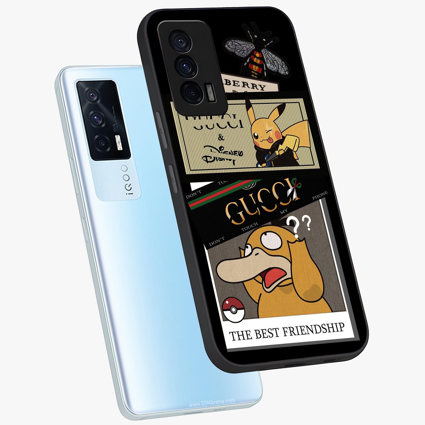 Gucci Play Mashup Glass Case displayed in angled mockup highlighting stylish fashion mashup design with bold aesthetic.
