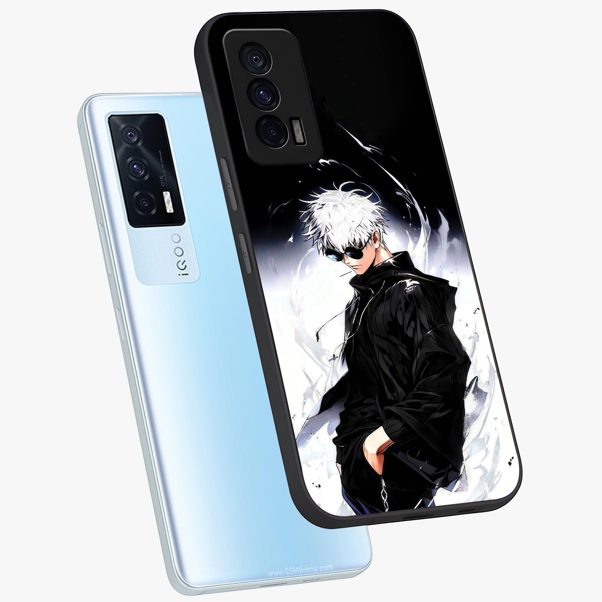 Limitless Shadow King Glass Case displayed in angled mockup highlighting dramatic dark hero design with intense aesthetic.