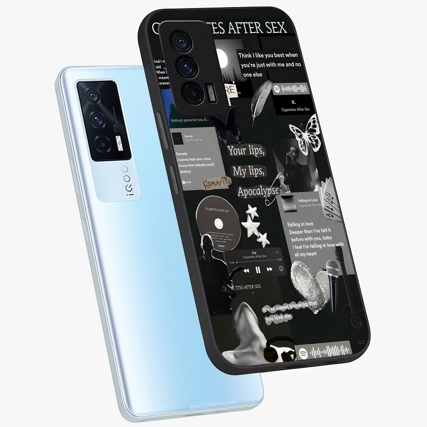 Midnight Love Echo Glass Case displayed in angled mockup highlighting elegant love inspired design with deep aesthetic style.