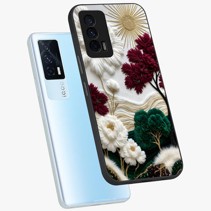 Radiant Bloom Elegance Glass Case displayed in angled mockup highlighting graceful floral design with radiant aesthetic style.