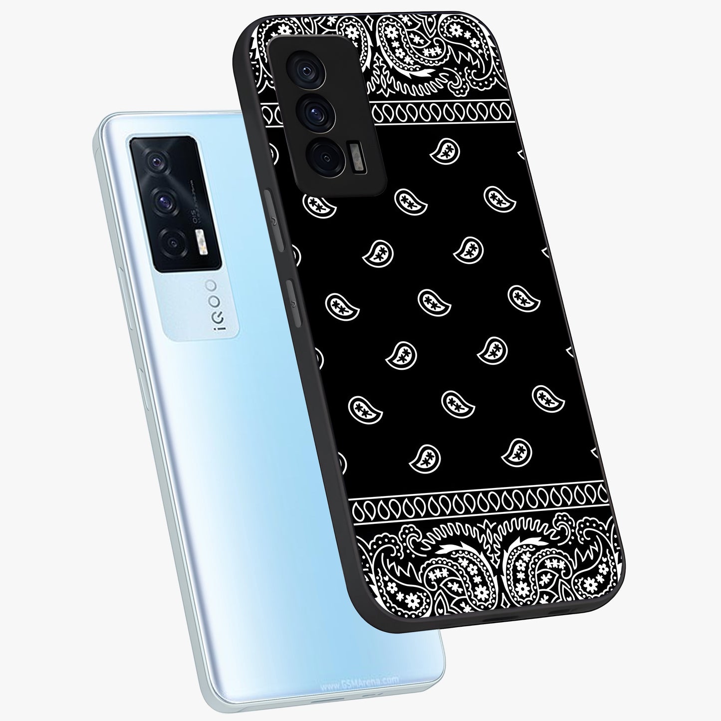 Retro Rebel Threads Glass Case displayed in angled mockup highlighting retro inspired graphic design with rebellious aesthetic.
