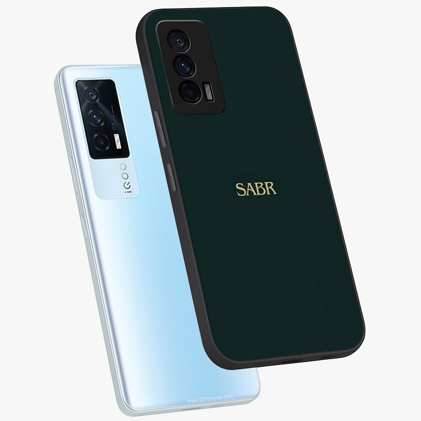 Sabr Minimal Patience Glass Case displayed in angled mockup highlighting simple inspirational design with clean aesthetic style.