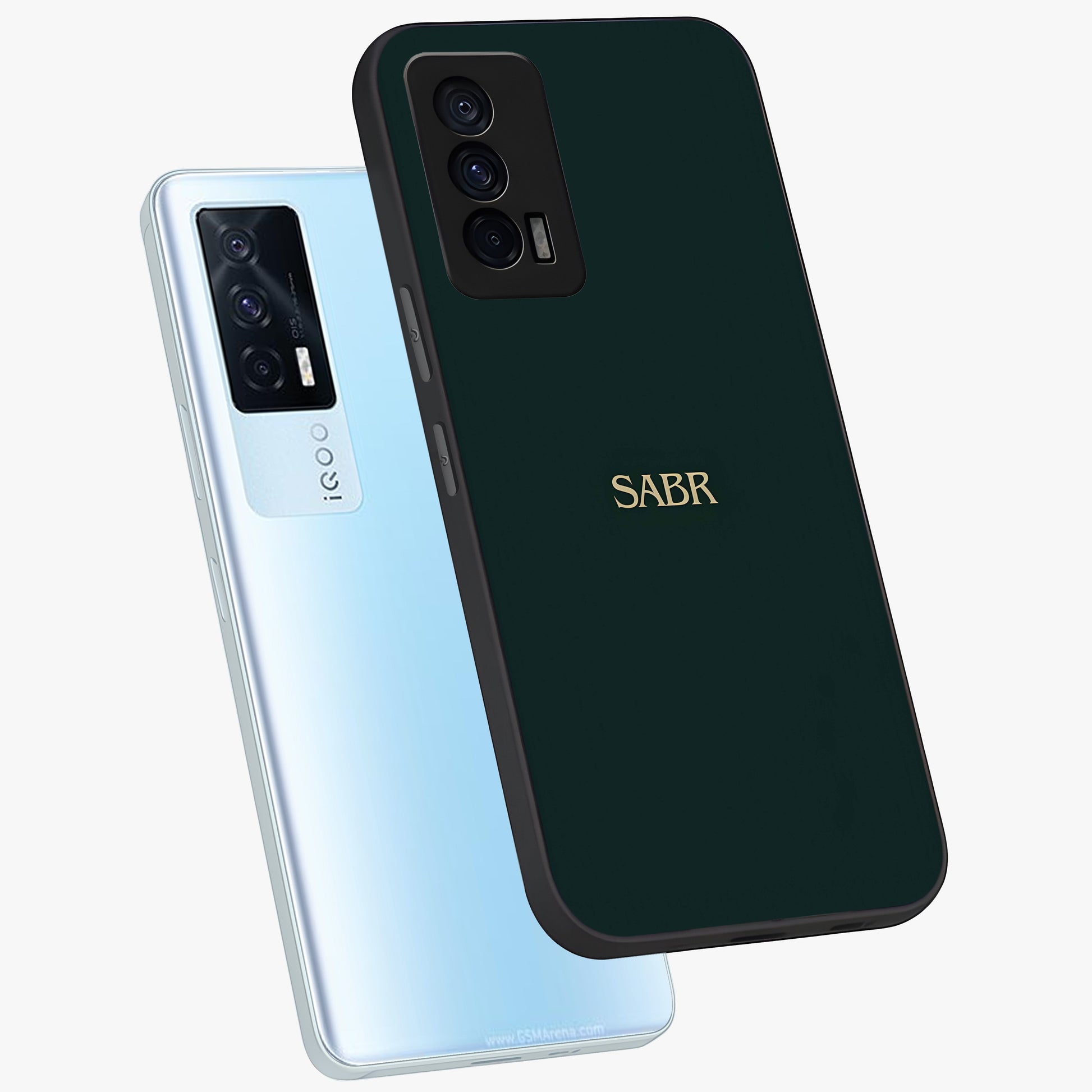 Sabr Minimal Patience Glass Case displayed in angled mockup highlighting simple inspirational design with clean aesthetic style.