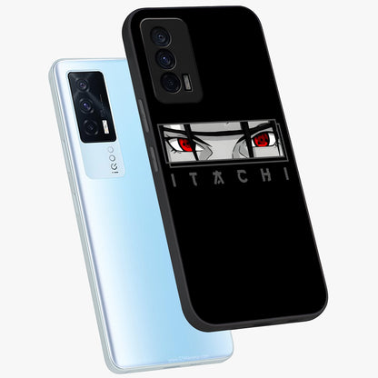 Scarlet Gaze Dominance Glass Case displayed in angled mockup highlighting intense visual design with bold scarlet aesthetic.