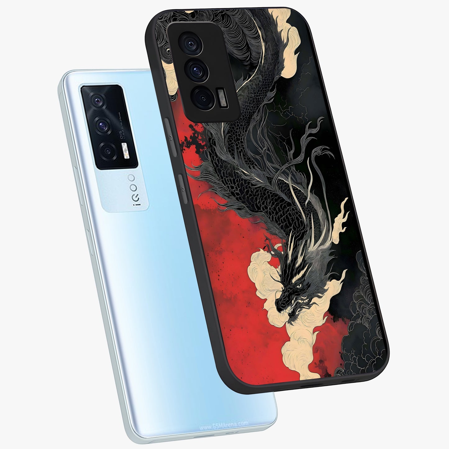 Shadow Dragon Fury Glass Case displayed in angled mockup highlighting powerful dragon illustration with dark fantasy aesthetic.