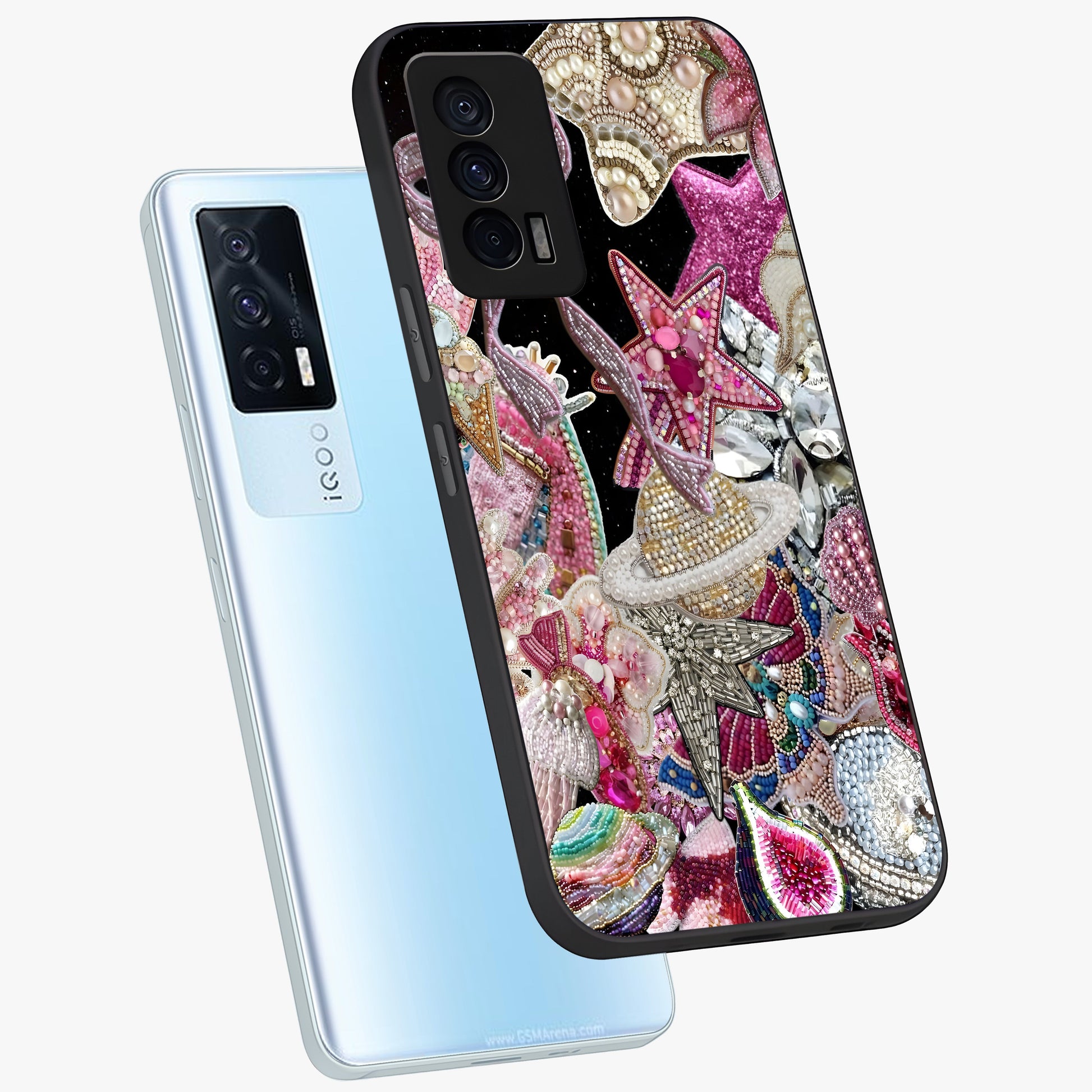 Starlit Jewel Dream Glass Case displayed in angled mockup highlighting glowing celestial jewel design with dreamy aesthetic.