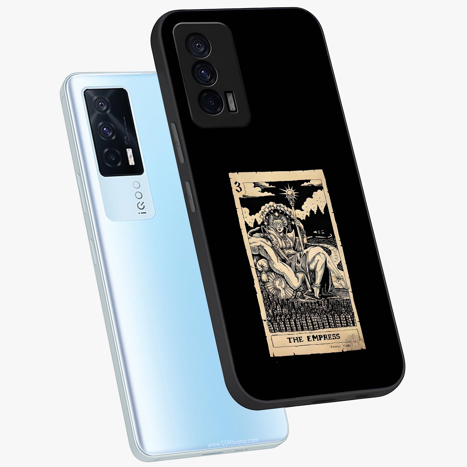 The Empress Glass Case displayed in angled mockup highlighting elegant royal design with majestic aesthetic style.