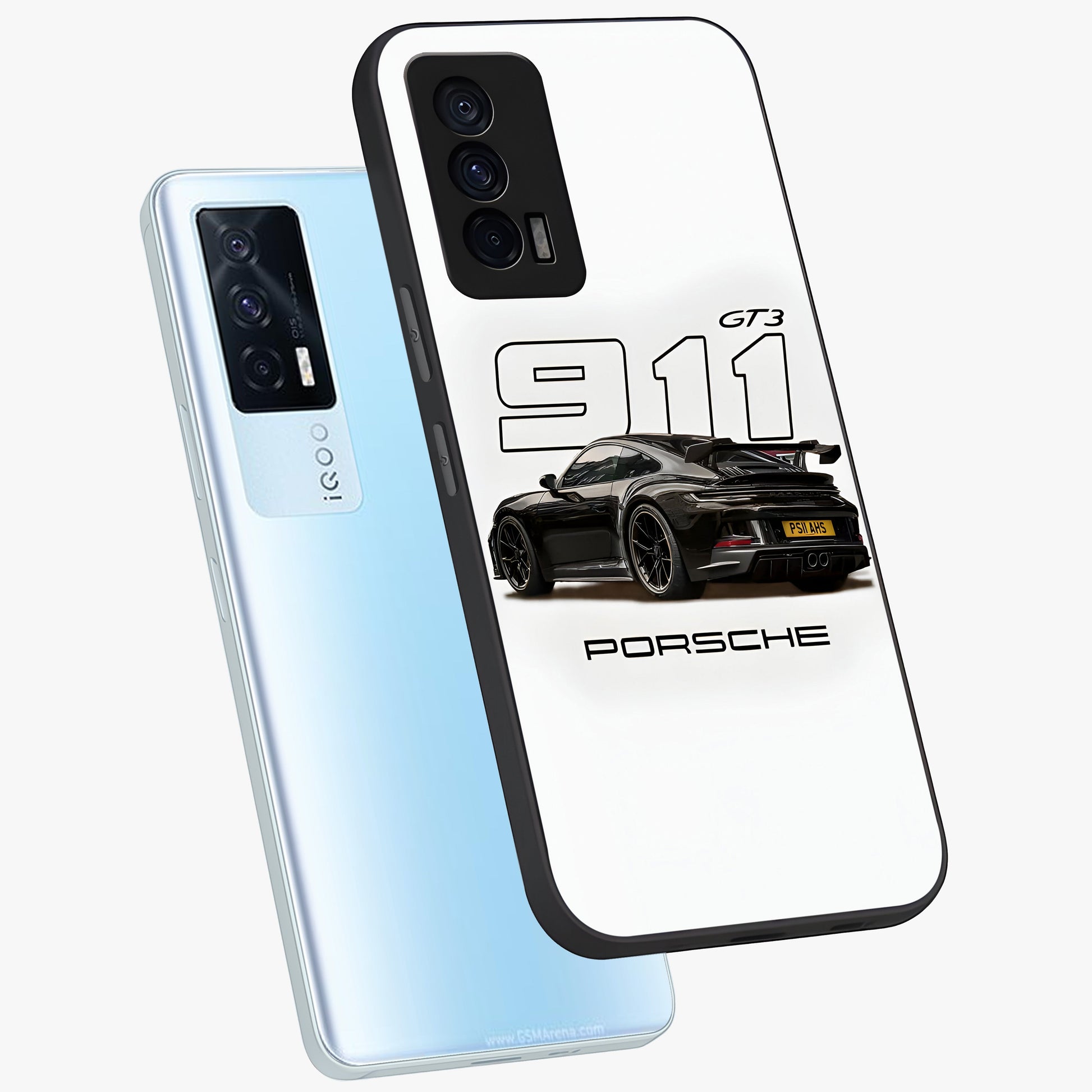 Turbo Legacy Icon Glass Case displayed in angled mockup highlighting dynamic automotive design with performance aesthetic.