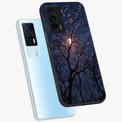 Twilight Sakura Serenade Glass Case displayed in angled mockup highlighting delicate sakura flower design with dreamy aesthetic.