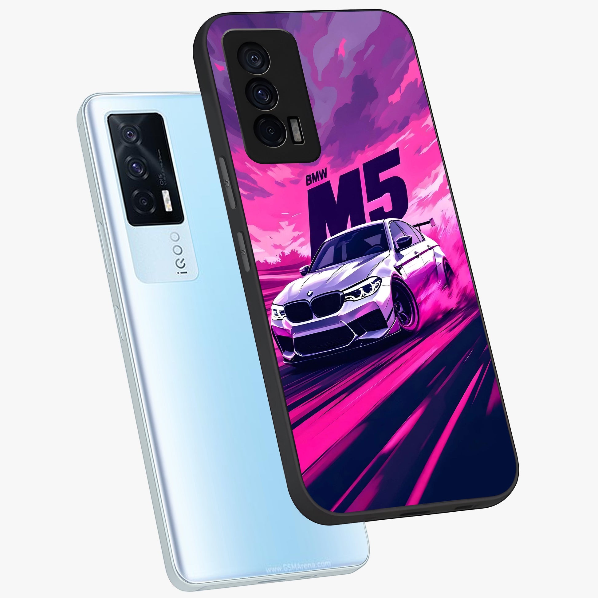 Velocity Drift Pulse Glass Case displayed in angled mockup highlighting dynamic drift design with sporty automotive aesthetic.
