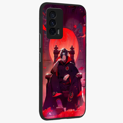 Blood Moon Sovereign Glass Case upright view showcasing powerful moon inspired artwork with cosmic aesthetic style.