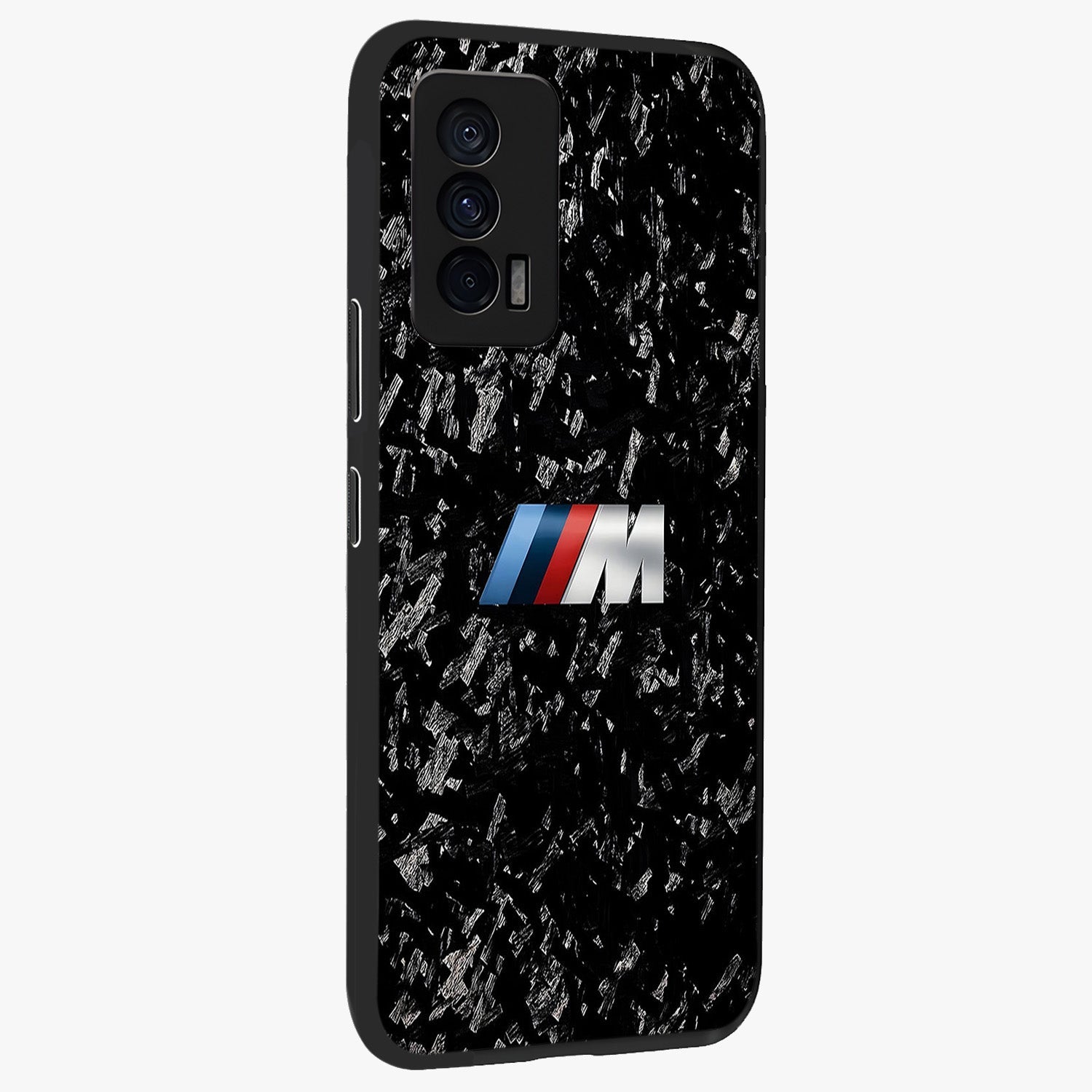 Carbon Speed Mark Glass Case upright view showcasing modern carbon speed graphic with bold automotive theme.
