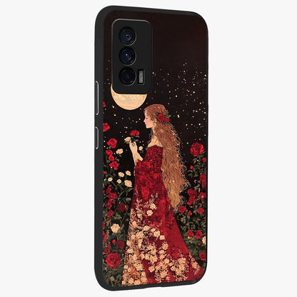Crimson Dreams Glass Case upright view showcasing dreamy red toned artwork with modern aesthetic style.