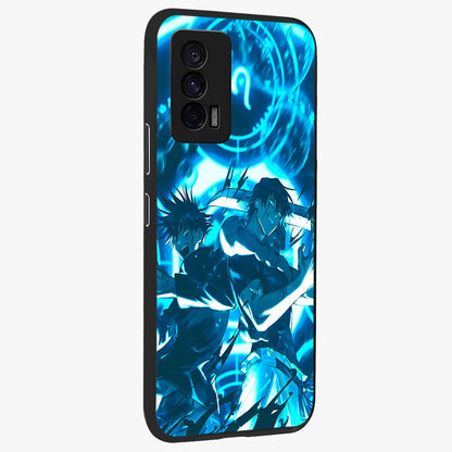 Cursed Energy Clash Glass Case upright view showcasing dramatic clash artwork with bold supernatural theme.