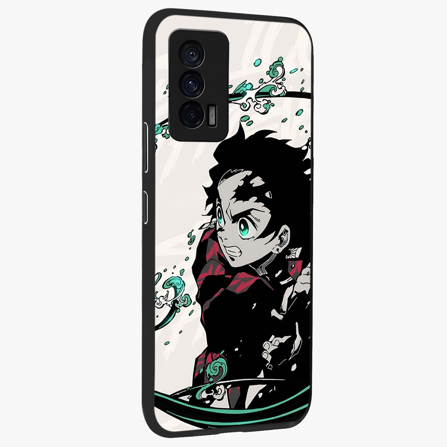 Demon Slayer Glass Case upright view showcasing powerful anime artwork with intense warrior theme.