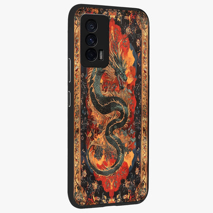 Inferno Dragon Soul Glass Case upright view showcasing intense dragon artwork with fantasy fire theme.