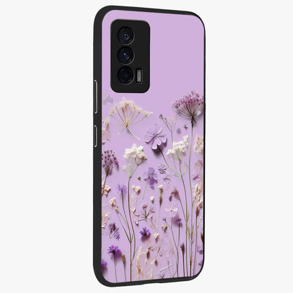 Lavender Blossom Dream Glass Case upright view showcasing delicate lavender blossom artwork with peaceful floral theme.