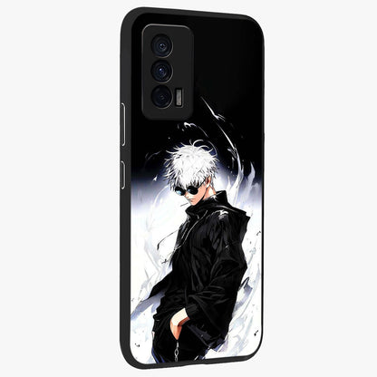 Limitless Shadow King Glass Case upright view showcasing bold shadow warrior artwork with epic fantasy theme.